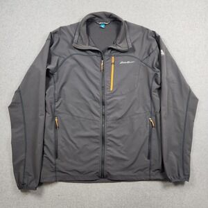 Eddie Bauer First Ascent Jacket Mens XL Tall Gray Soft Shell Full Zip Hiking